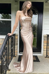Simple Prom Dress Spaghetti Straps Sweetheart Formal Dresses With Slit Evening Dress