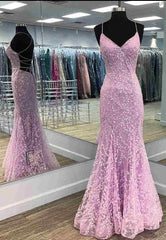 Gorgeous Mermaid Lilac Prom Dress with Embroidery