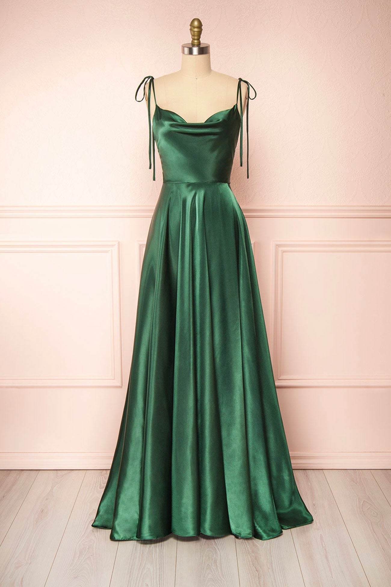 Simple Satin Long Prom Dresses, A-Line Formal Evening Dresses