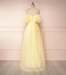 Simple Yellow Long Prom Dress, Evening Dress, 5420