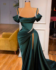 Stunning Off-the-Shoulder Mermaid Prom Dress Ruffles With High Split