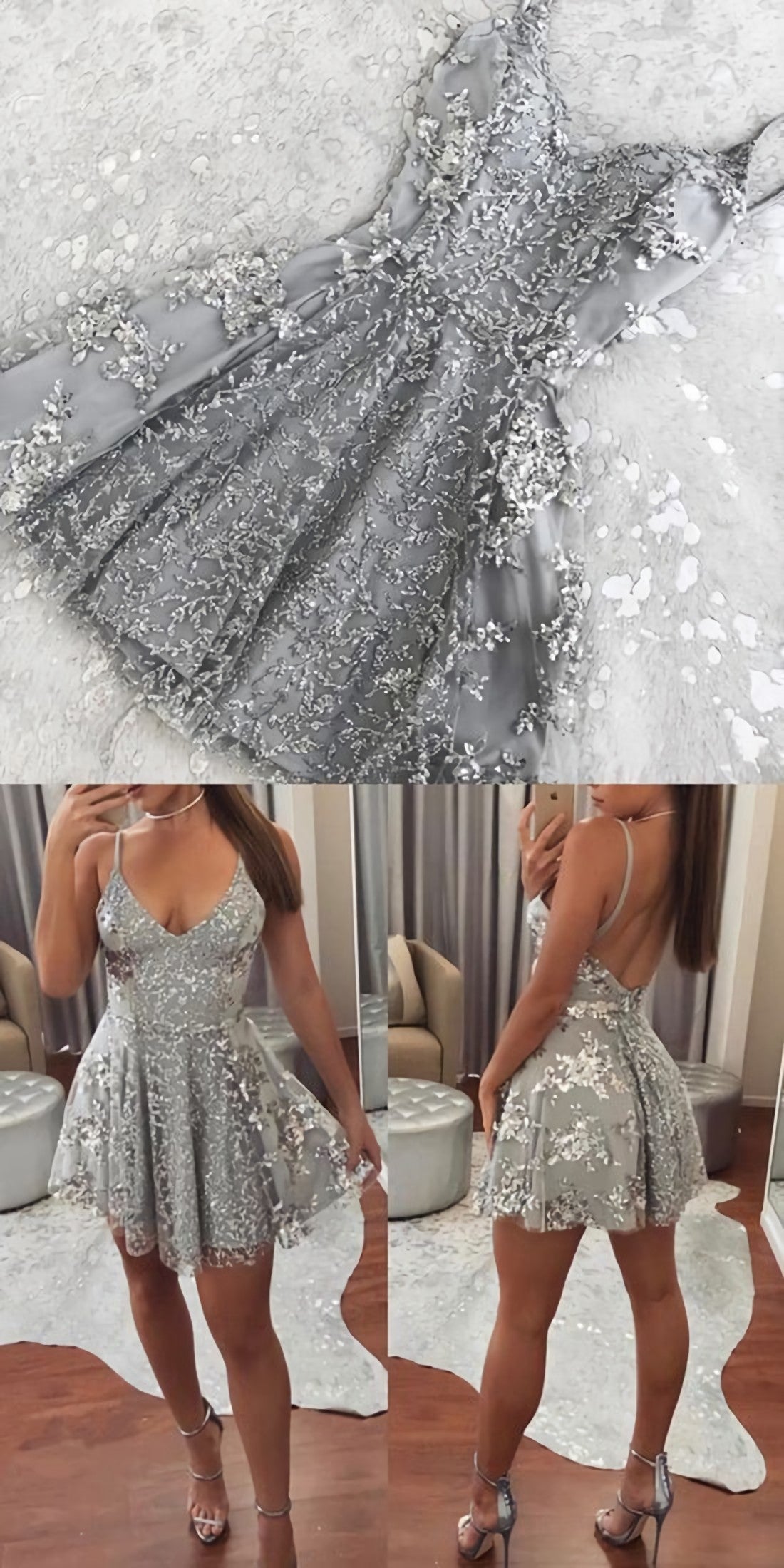Charming Lace Prom Dress, Sexy Short Prom Dress, Spaghetti Straps Prom Gowns Cheap Homecoming Dress, Hot