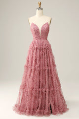 Dusty Rose Sweetheart A-Line Prom Dress