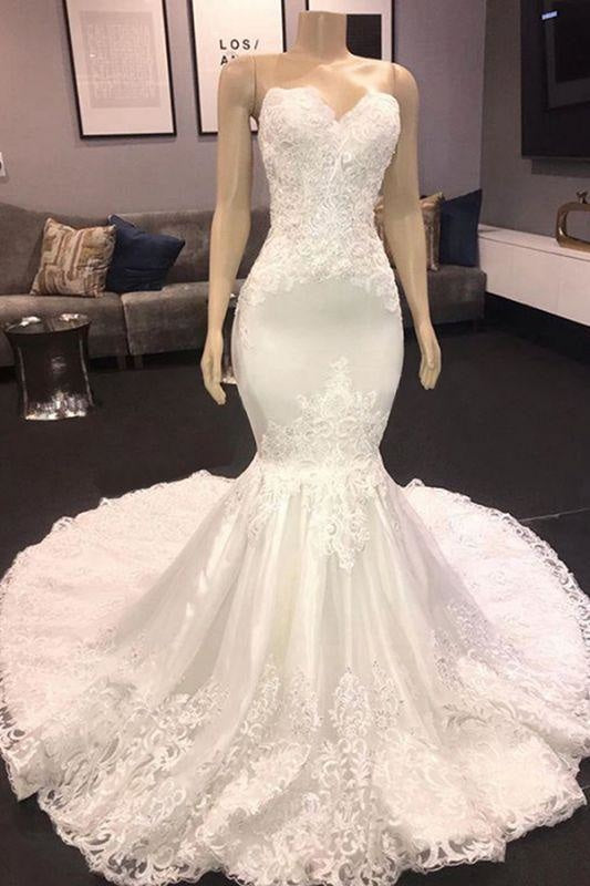 Luxury Sweetheart Appliques Mermaid Wedding Dress