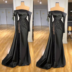 Modest Evening Dresses, Black Evening Dress, Prom Dress