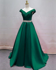 Ball Gown Green Long Prom Dress, Evening Dress