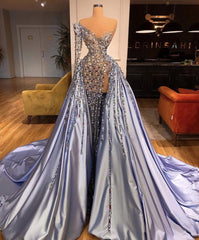 Sexy Long Prom Dress, With Slit Popular Mermaid Evening Dress