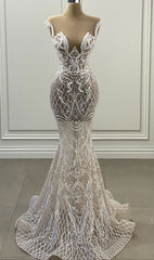 Long Mermaid Prom Dress, Evening Dress, Wedding Dress