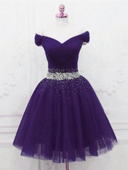 Purple Homecoming Dress, Party Dress