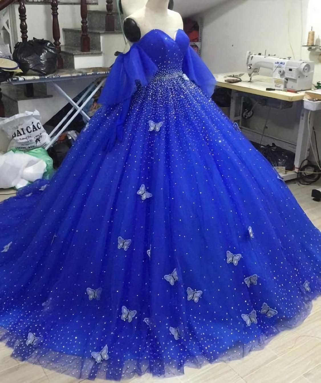 Elegant Quinceanera Dresses, Lace Appliques Tulle Ball Gown Prom Dress, Evening Dress