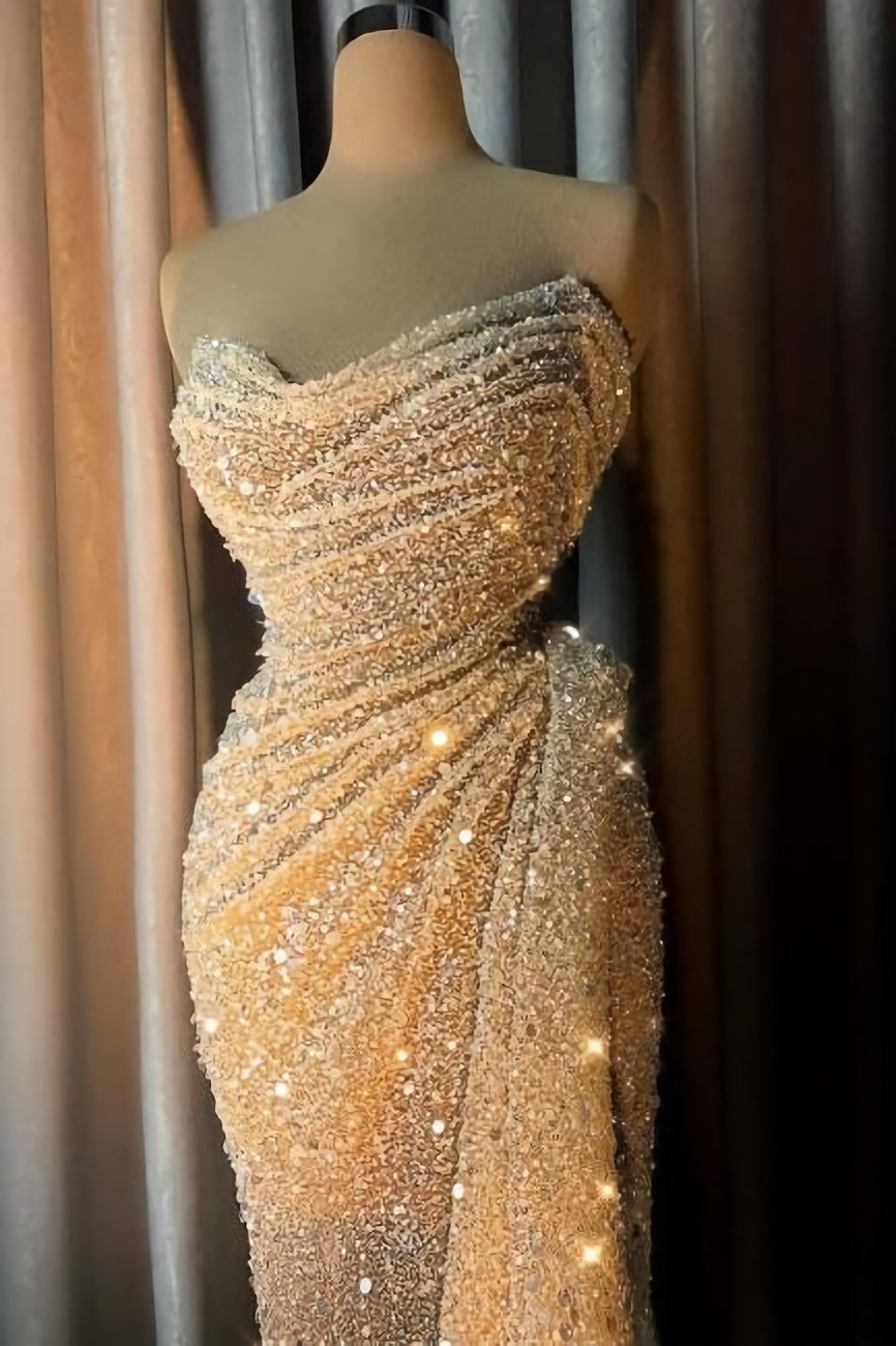 Stunning Off The Shoulder Sequin Form Fitting Prom Dresses