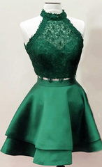 Homecoming Dresses, Emerald Homecoming Dresses, Two Piece Homecoming Dress